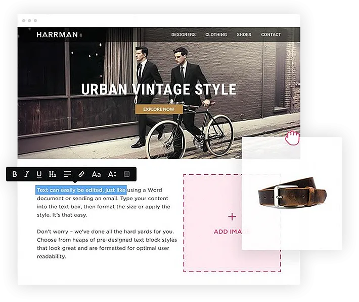 A shop website made with Site Builder